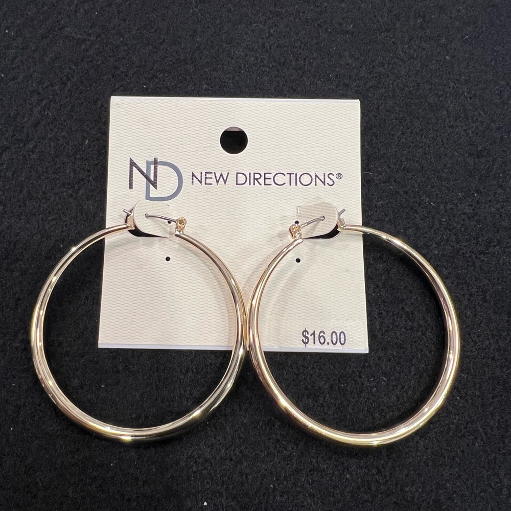 New Directions Gold Tone Hoop Earrings